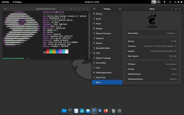 MacBook con Linux Gentoo